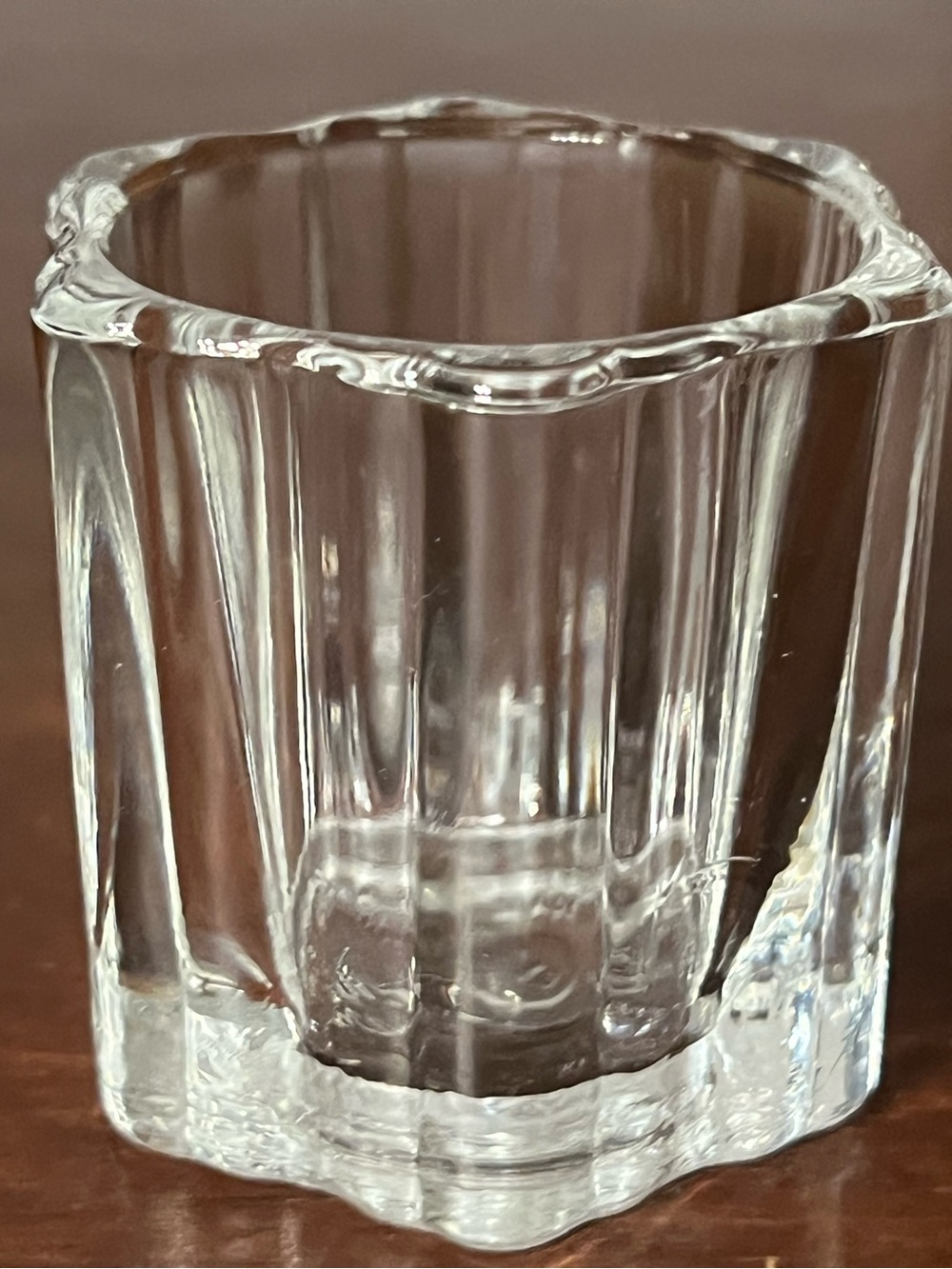 Vintage Toothpick Holder Clear Ribbed Glass